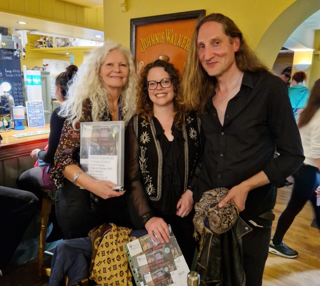 Event organiser and promoter Emma Boden with Nicole Horst and Alex Machell from Ghost Carnival