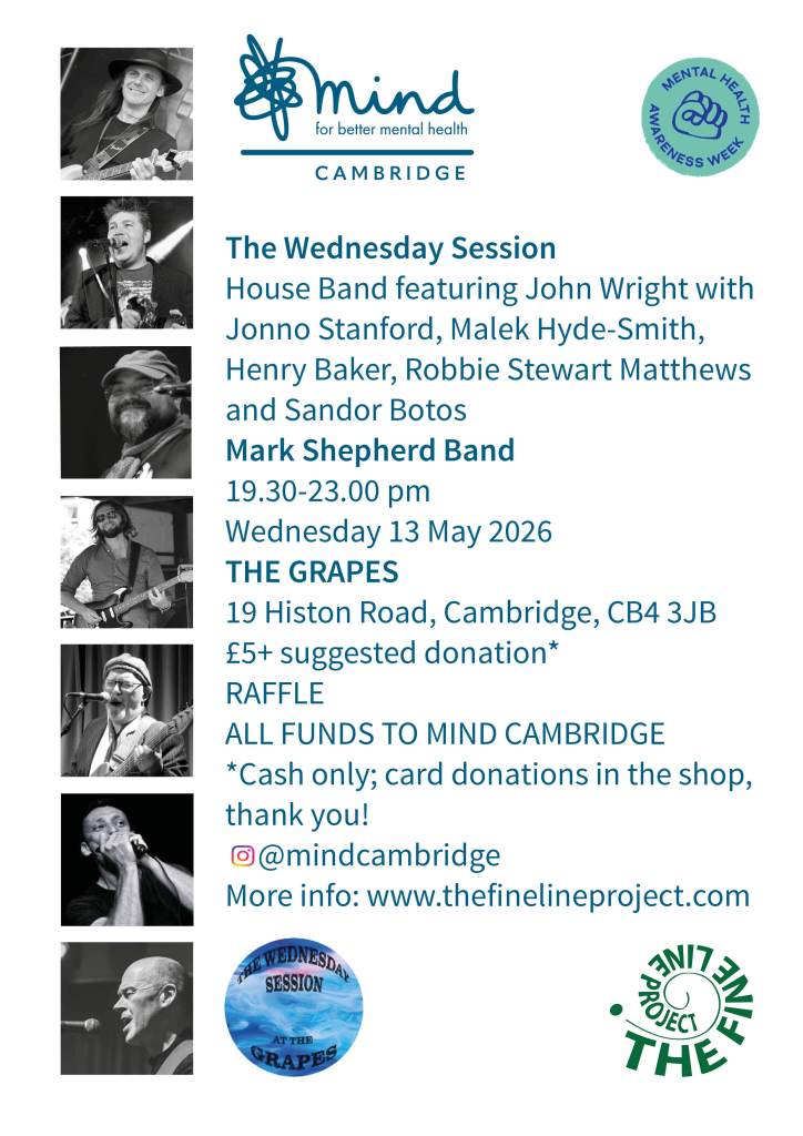 Mind Cambridge Wednesday Session benefit lineup The Fine Line Project 13 May 2026