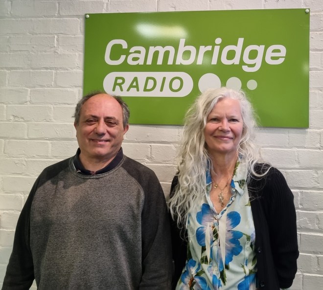 Cambridge Radio's Paul Christoforou with Emma Boden from The Fine Line Project